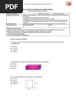 Evaluacion Sumativa Perimetro y Area de Primas y Cilindro 2018