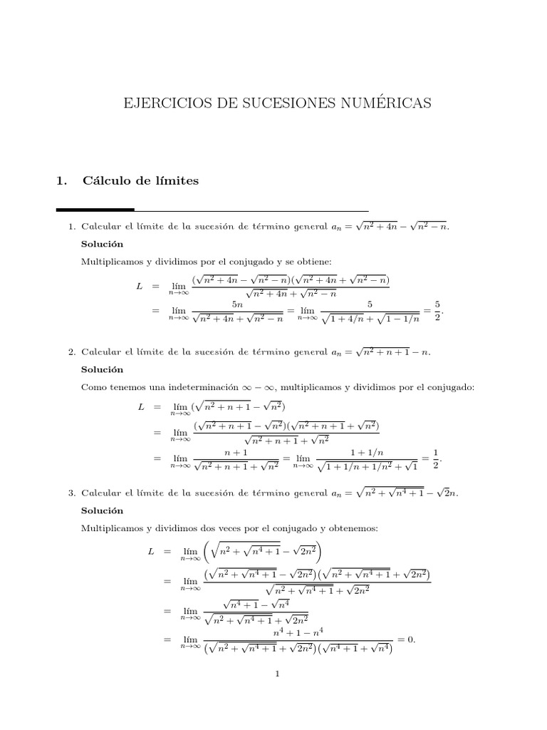 Ejercicios Y Series Logaritmo Numeros