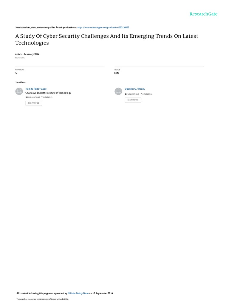 A Study of Cyber Security Challenges and Its Emerg | PDF | Computer ...