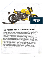 Launch of TVS Apache RTR 200