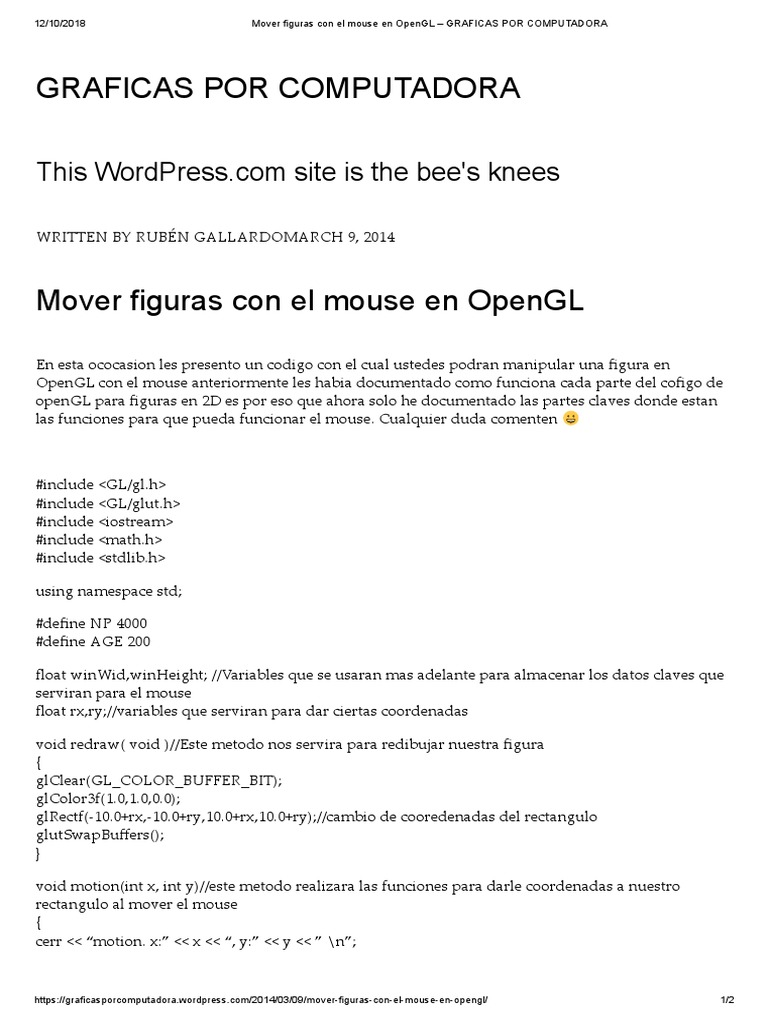 Mover Figuras en OpenGL con Mouse | PDF | La interacción persona ...