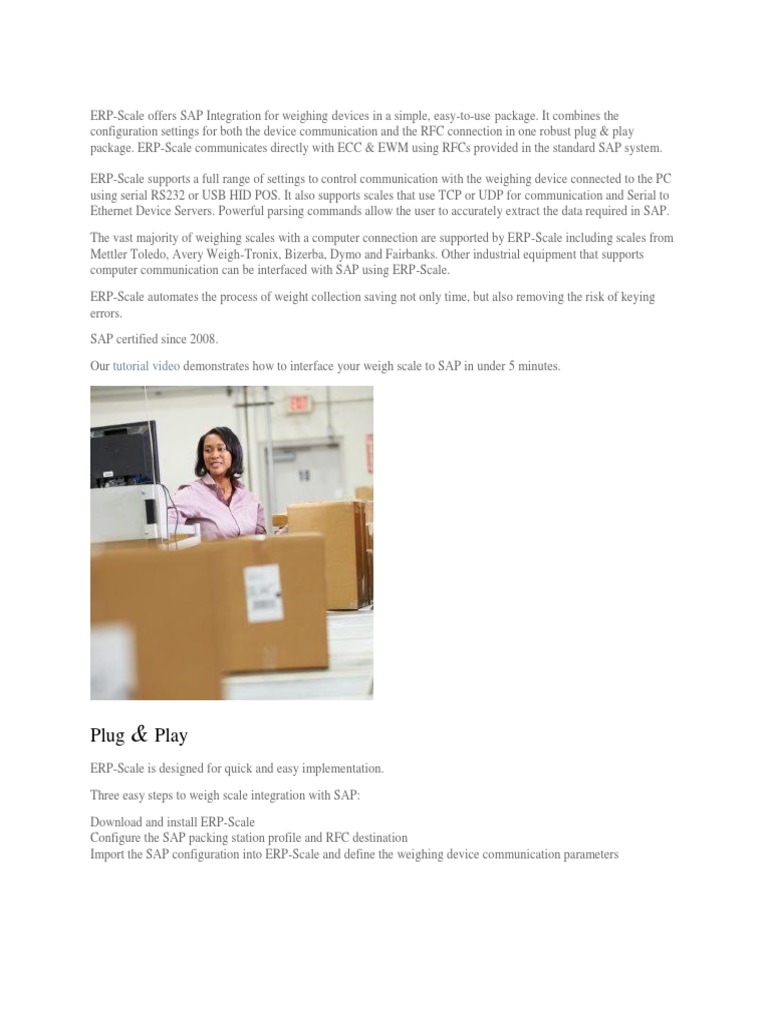 ERP-Scale For SAP ® ERP & EWM - Pocket Programs | PDF | Usb | Interface ...