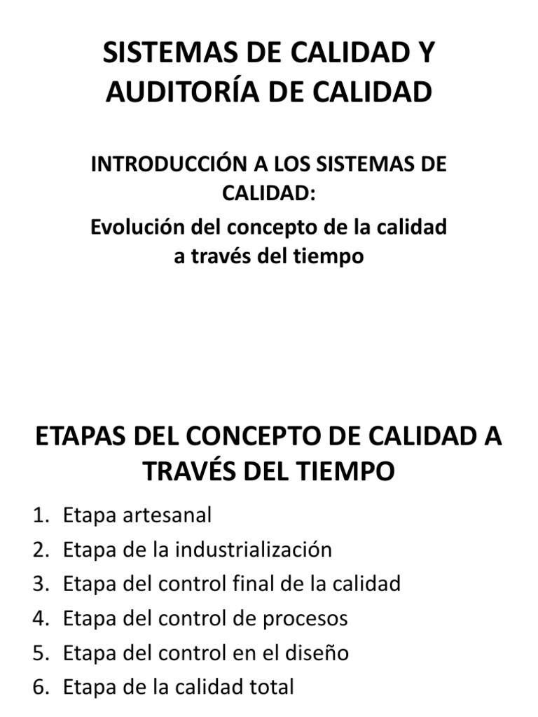 Evolución de la Calidad a lo Largo del Tiempo | PDF | Gestión de la ...