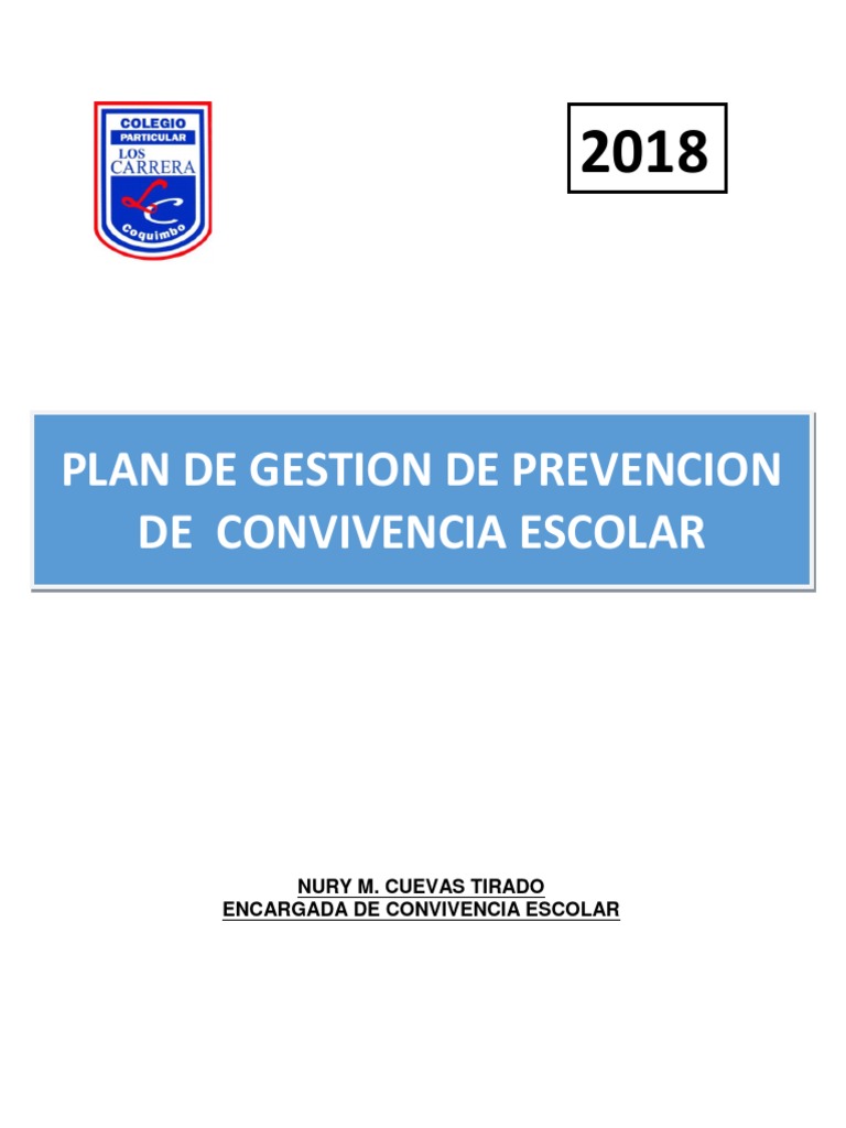Plan de Gestión para Convivencia Escolar | PDF | Comunidad | Aprendizaje