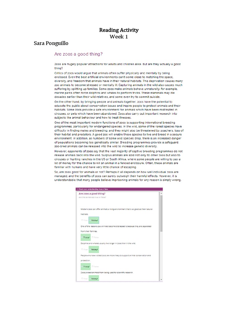 Week 1 Reading Activity Guide | PDF