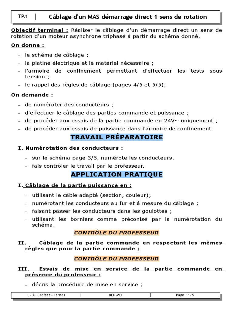 Schema De Cablage Dun Moteur Triphase ~ schéma câblage et branchement