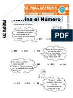 Ficha de Adivina El Numero para Segundo de Primaria