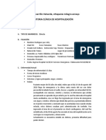 Historia clínica de hospitalización por angina de pecho