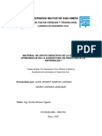 MATERIAL DE APOYO DIDÁCTICO DE LA ENSEÑANZA APRENDIZAJE EN LA ASIGNATURA DE RESISTENCIA DE MATERIALES I 