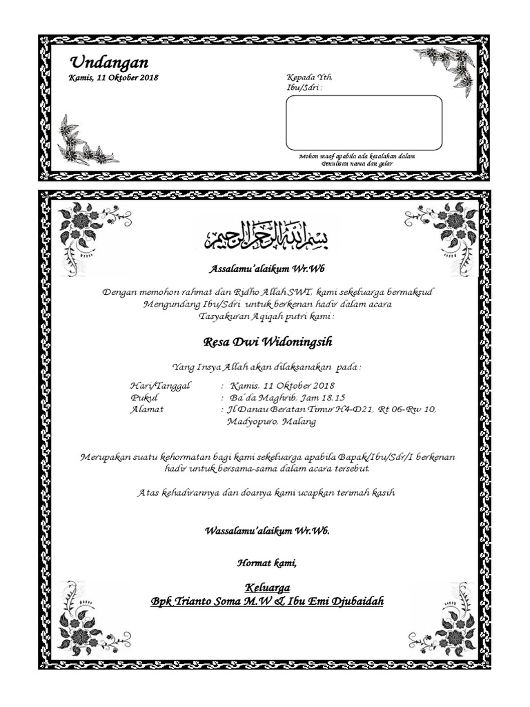 Contoh Surat Akikah Doc Surat W Wallpaperzenorg