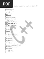 Q 12. WAP To Declare A Class Transpose Which Transpose The Elements of Entered Matrix