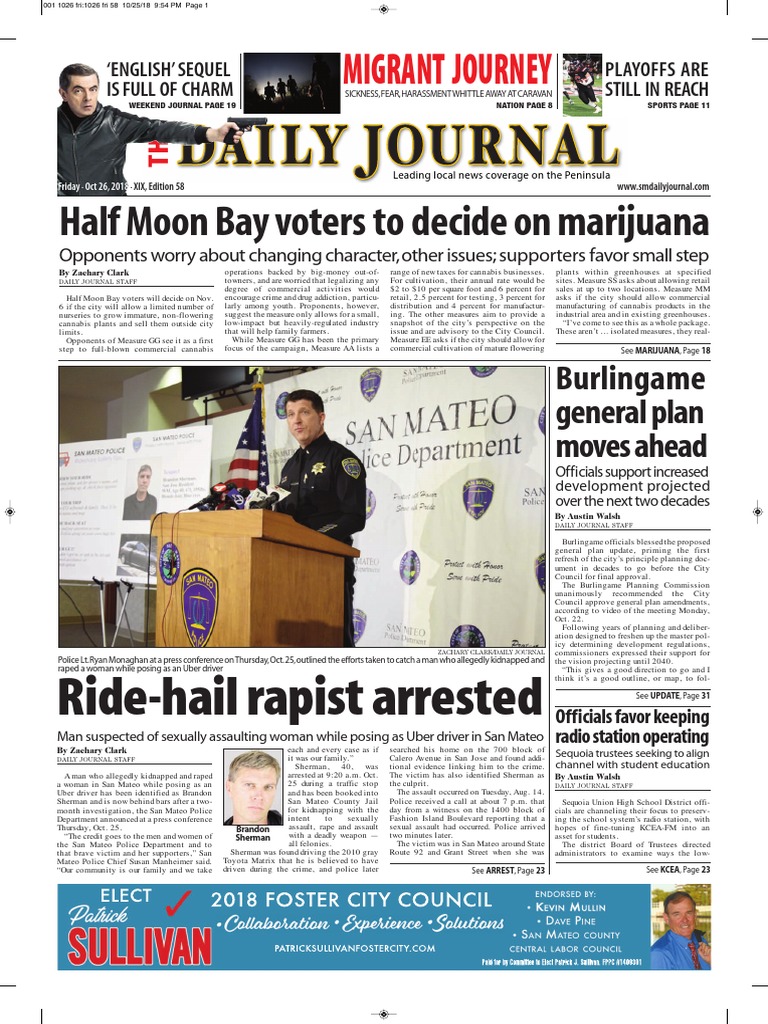 San Mateo Daily Journal 10-26-18 Edition | PDF | Violence | Nature