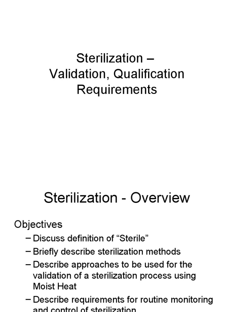 Sterilization Process Validation Guide | PDF | Sterilization ...