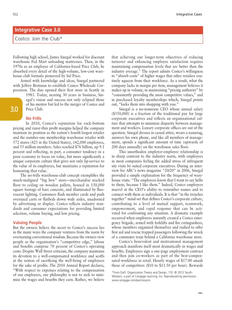Integrative case 4 0 pdf costco employment