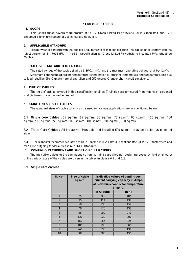8.I-11 KV Xlpe Cables | PDF | Coaxial Cable | Insulator (Electricity)
