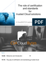 The role of certification and standards for trusted cloud solutions