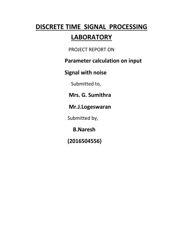 MATLAB Signal Processing Project Report | PDF | Teaching Methods ...