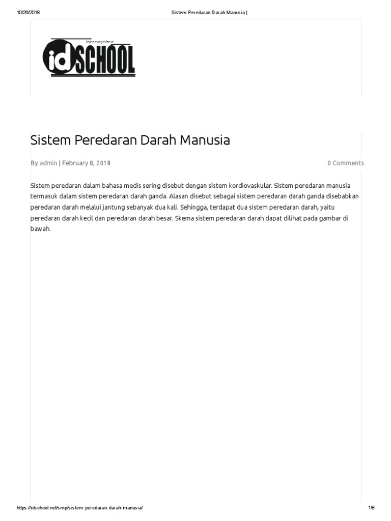 Sistem Peredarah Darah Manusia Disusun Dari Internet