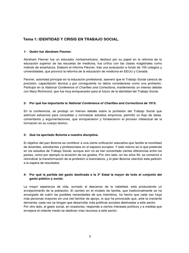 Identidad y Crisis en Trabajo Social | PDF | Trabajo Social | Vejez