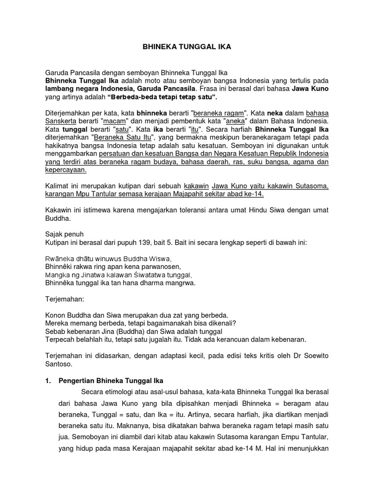 Bhineka Tunggal Ika Pdf