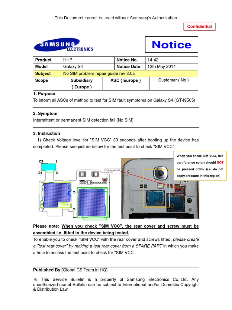 I9505 No SIM Problem Repair Guide Rev 3.0a PDF | PDF | Electronics ...