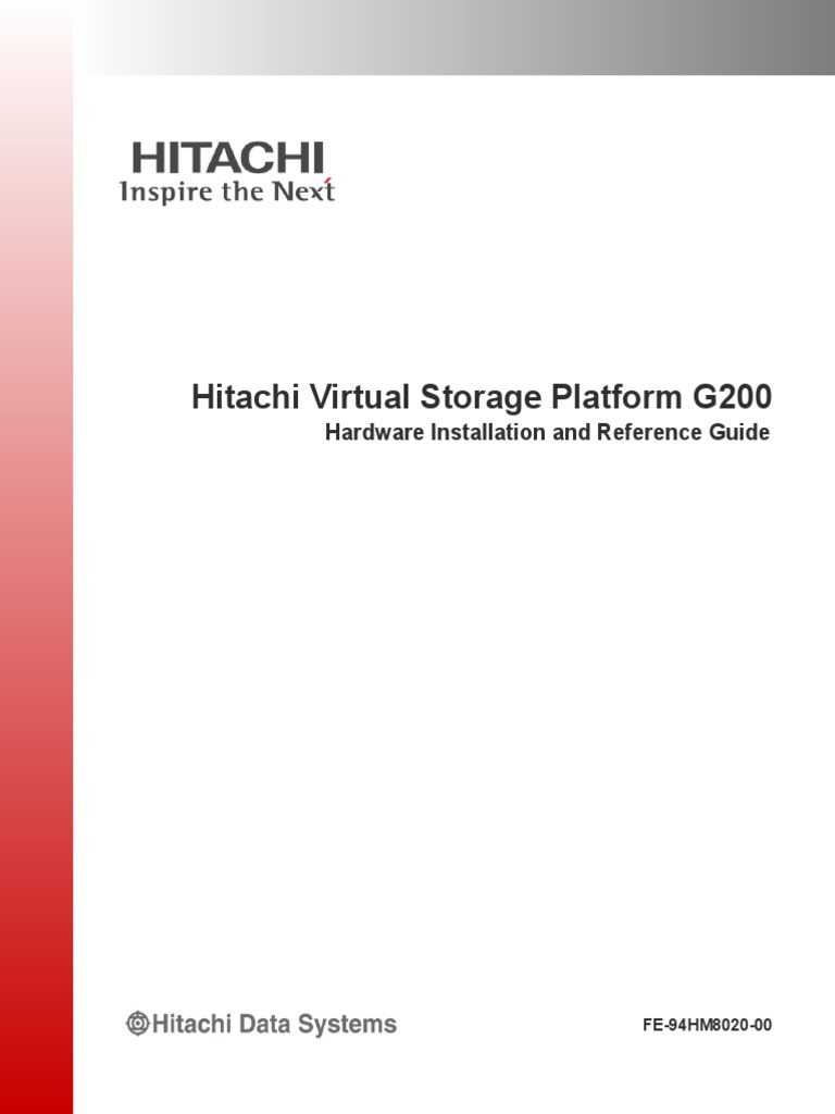 Hitachi VSP g200 Hardware Installation Guide 04062015 PDF | PDF ...