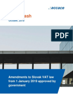 Amendments to Slovak VAT law from 1 January 2019 approved by government