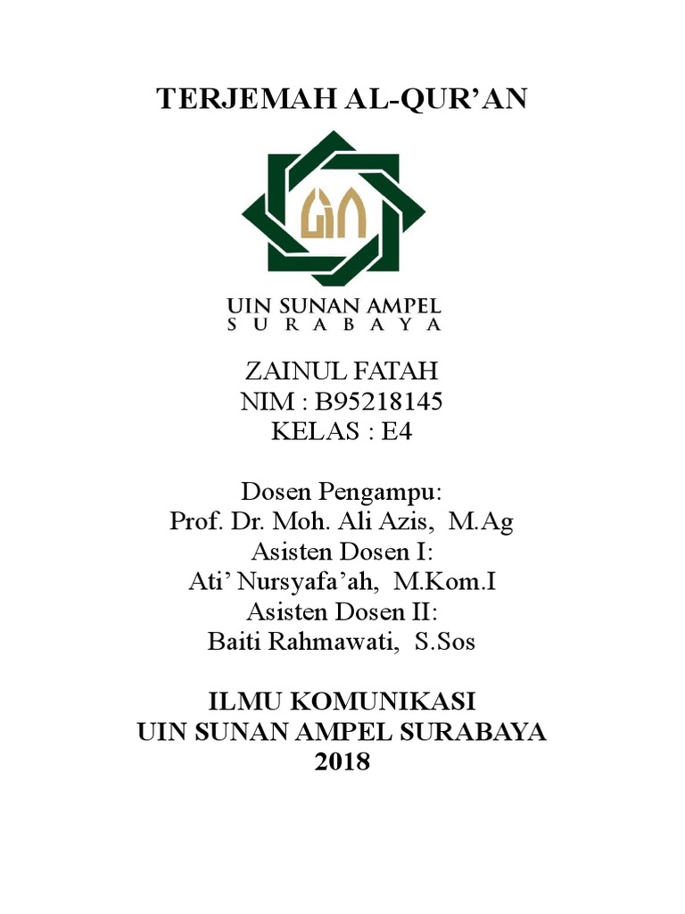 Makalah Terjemah Al Quran