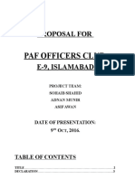 Paf Officers Club: Proposal For
