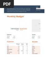 Monthly Budget