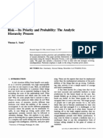 And The: Risk-Its Priority Probability: Analytic Hierarchy Process