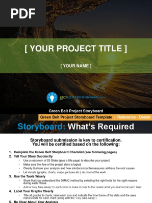 Green Belt Project Storyboard Template 