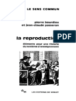 Pierre Bourdieu, Jean-Claude Passeron-La Reproduction - Éléments D'une Théorie Du Système d'Enseignement-Editions de Minuit (1970)