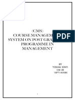 (CMS) Course Management System On Post Graduate Programme in Management