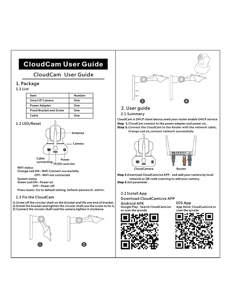 CloudCam User Guide Summary | PDF | Qr Code | Radio