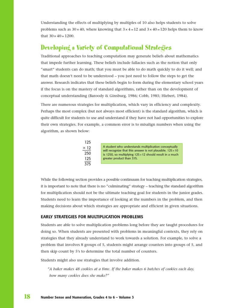 Multiplication Strategies for Junior Grades | PDF | Multiplication ...