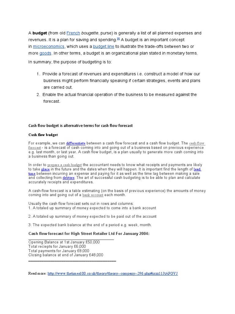 Budgeting | PDF | Budget | Forecasting