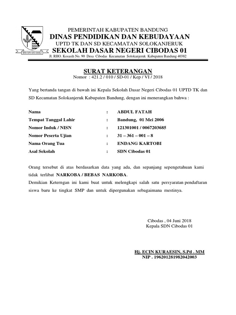28+ Contoh surat bebas narkoba dari sekolah terbaru yang baik