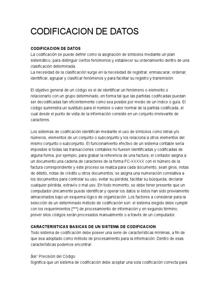 Codificación de Datos y Contabilidad | PDF | Contabilidad | Hoja de balance