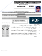 Board of Intermediate & Secondary Education, Faisalabad.: (Private Candidate)