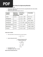 Short Notes For Engineering Materials