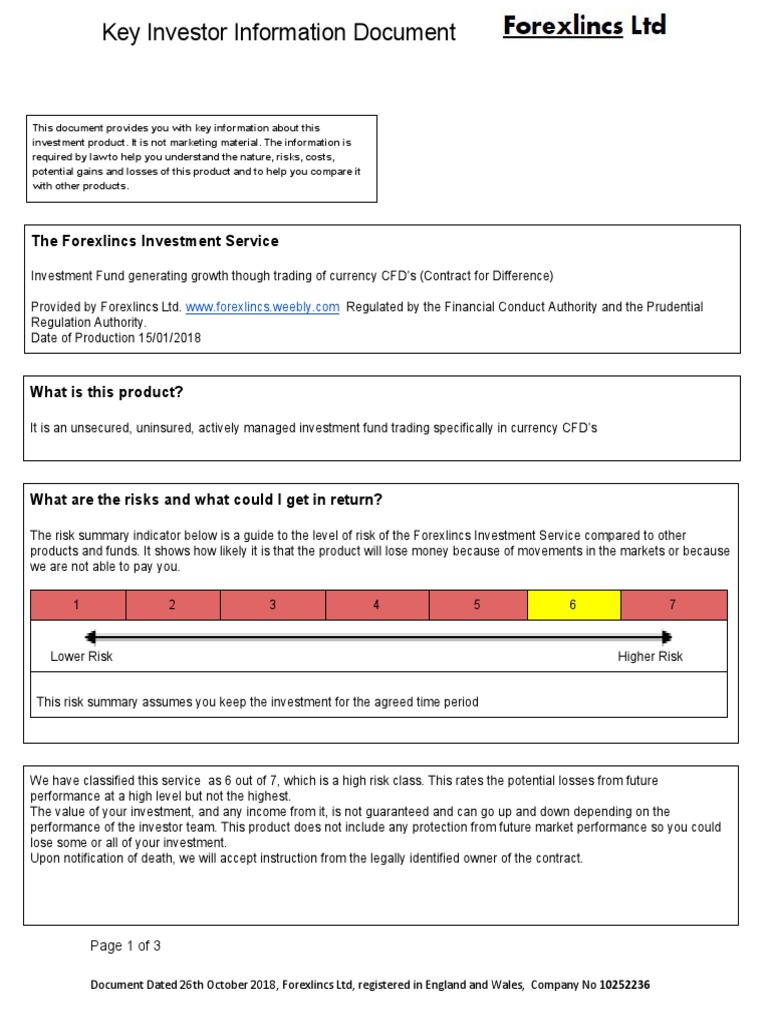 Key Investor Information Document | PDF | Contract For Difference ...