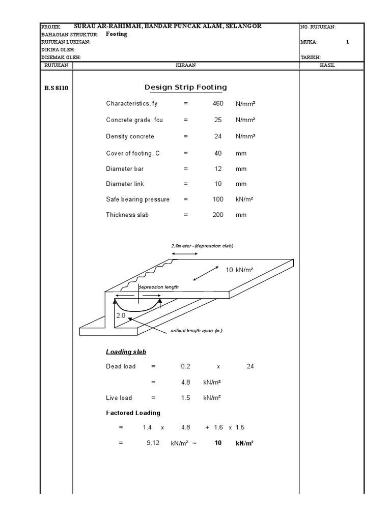 Design Strip Footing | PDF | Mechanics | Structural Engineering