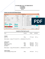 Nutrient analysis Cynthia's food record