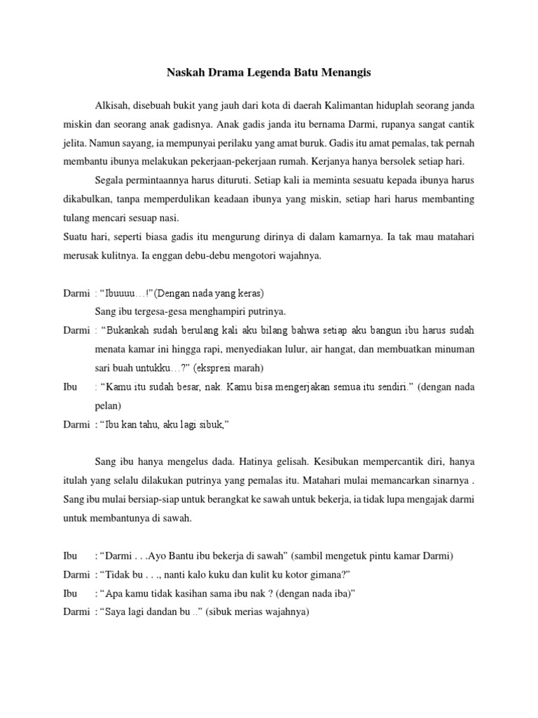 Naskah Drama Legenda Batu Menangis Pdf