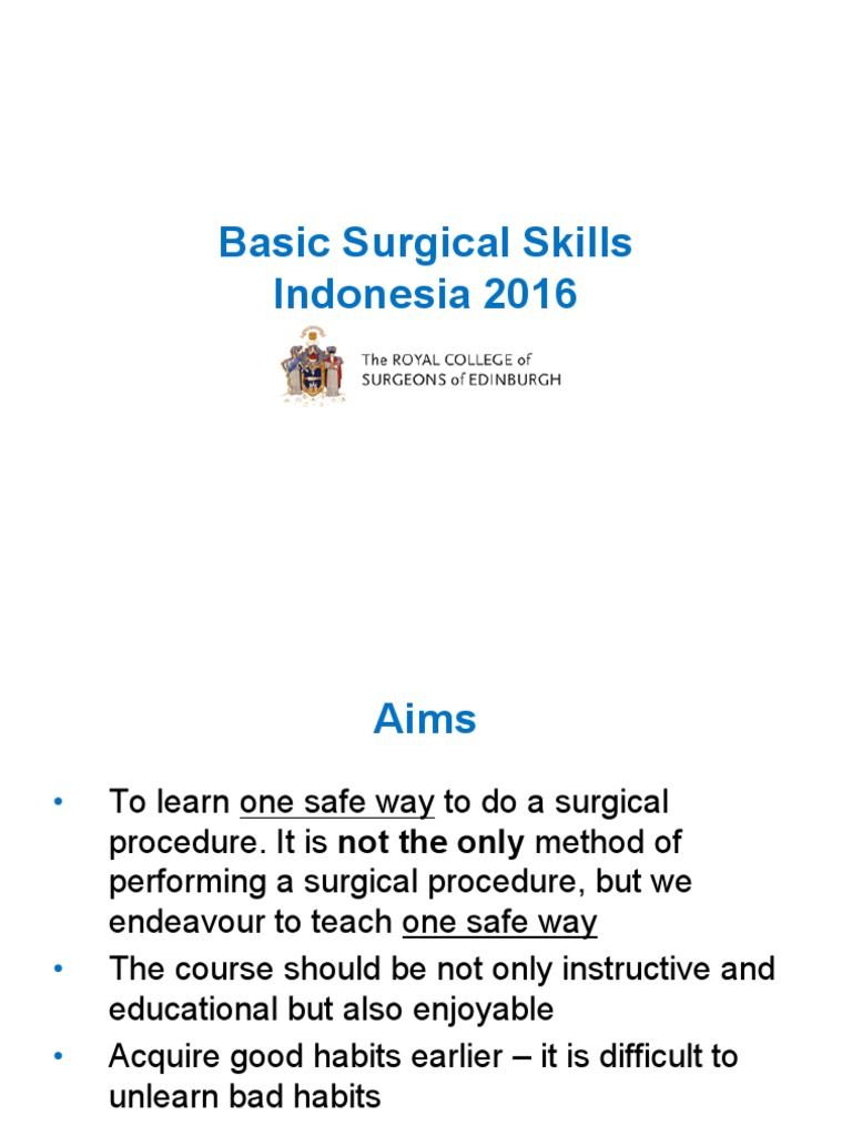 Basic Surgical Skills Course Overview | PDF | Surgical Suture | Knot