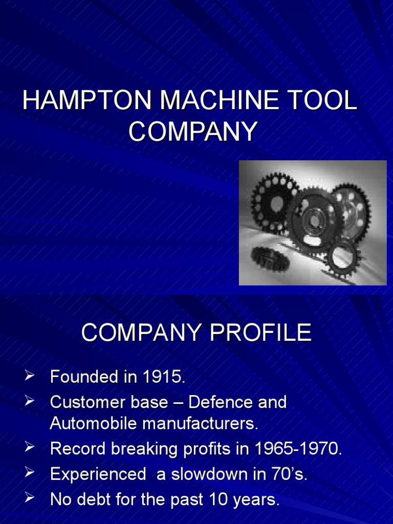 HAMPTON MACHINE TOOL Case Presentation PDF