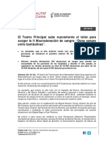 El Teatro Principal Sube Nuevamente El Telón para Acoger La II Macrodonación de Sangre: "Dona Sangre Entre Bambalinas"