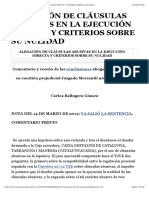 ALEGACIÓN DE CLÁUSULAS ABUSIVAS EN LA EJECUCIÓN DIRECTA Y CRITERIOS SOBRE SU NULIDAD