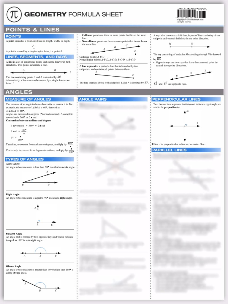 Geometry Formula | PDF | Triangle | Line (Geometry)